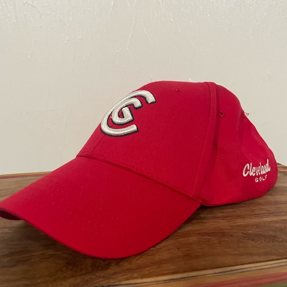 Cleveland Golf Stitched Logo Adjustable Buckle Strap Red Baseball Hat Cap - Picture 8 of 8